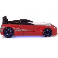 Дитяче ліжко машина GTR Red 190х90 см з підсвіткою, музикою, шкіряний салон, пультом